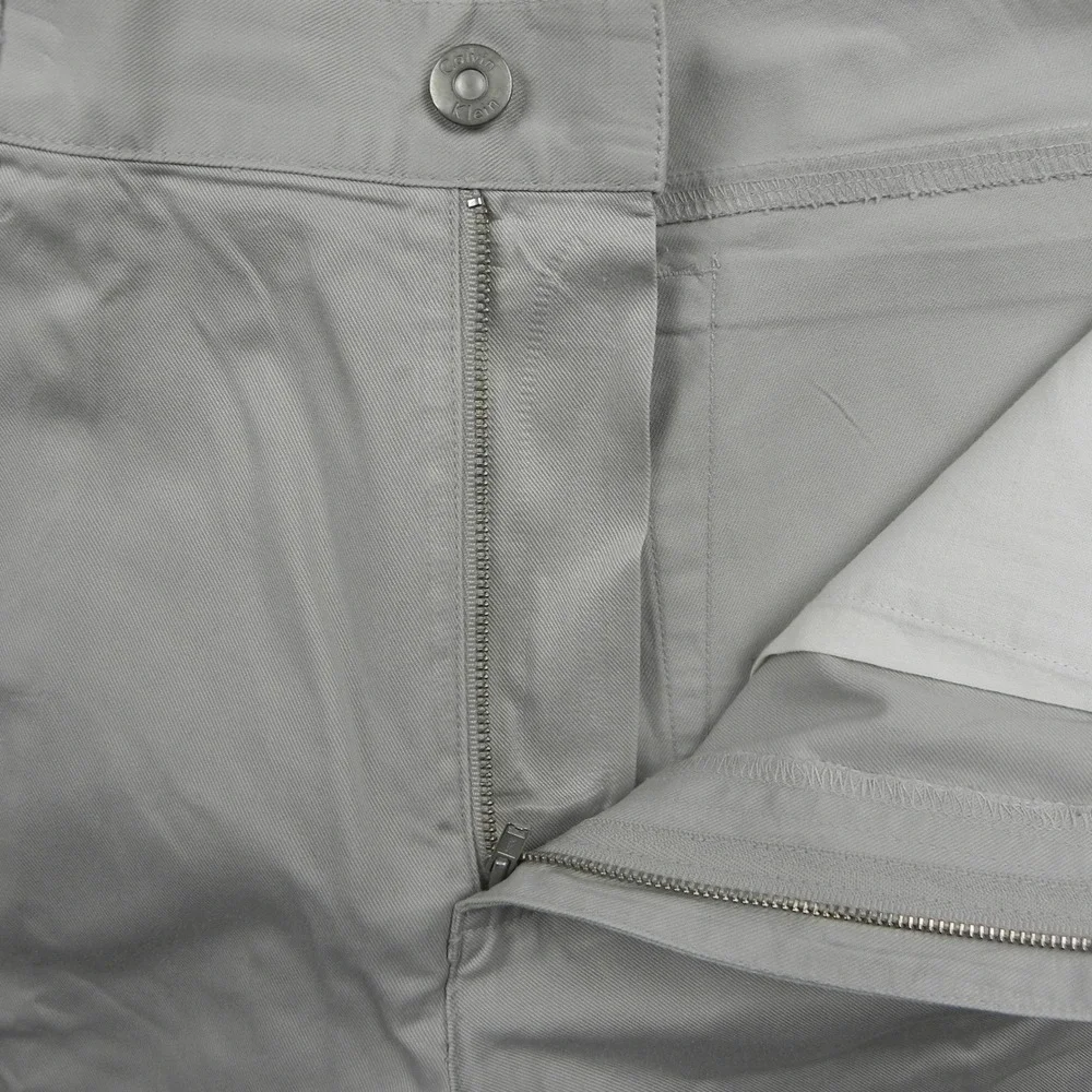 Calvin Klein Chinos Mens 34x34 Straight Leg Light Gray Cotton Twill Pants Casual